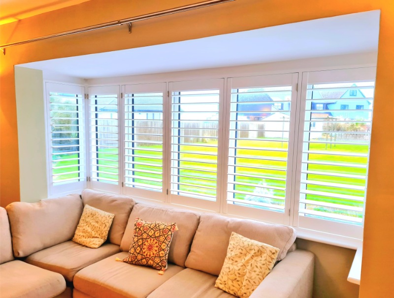 white shutters in lounge