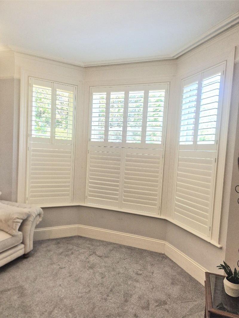 white shutters half open